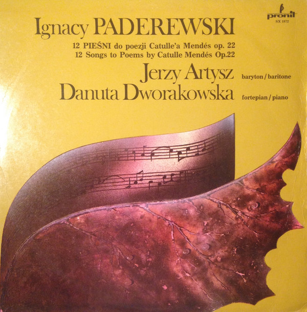 ladda ner album Ignacy Paderewski, Jerzy Artysz, Danuta Dworakowska - 12 Songs To Poems By Catulle Mendés Op 22 12 Piesni Do Poezji Catullea Mendés Op 22