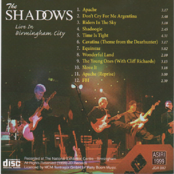 descargar álbum The Shadows - Live In Birmingham City