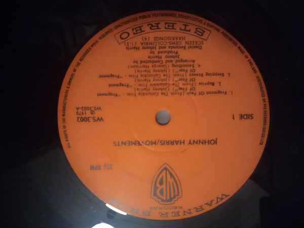 Johnny Harris – Movements (1970, Vinyl) - Discogs