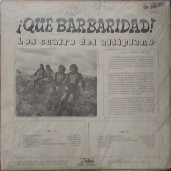 Album herunterladen Los 4 Del Altiplano - Qué Barbaridad