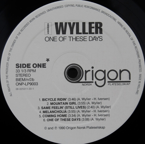 descargar álbum Anders Wyller - One Of These Days