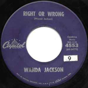 Wanda Jackson - Right Or Wrong  / Funnel Of Love album cover