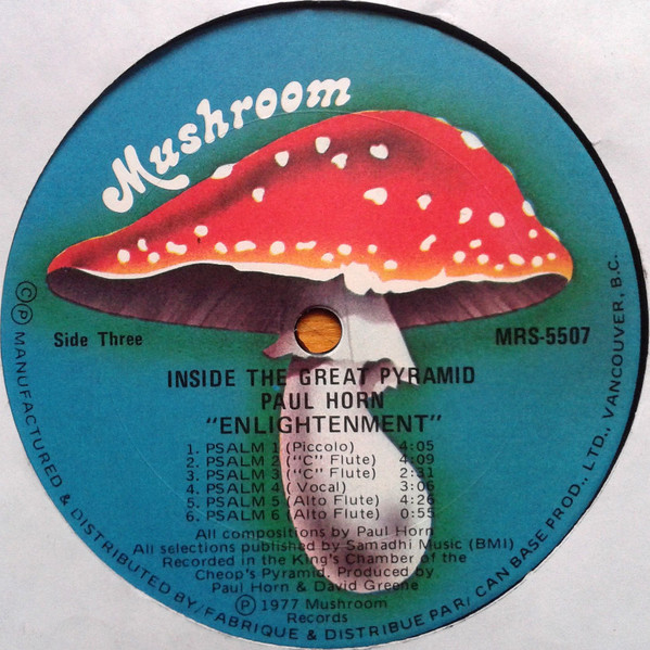 Paul Horn - Inside The Great Pyramid | Mushroom Records (MRS-5507) - 7