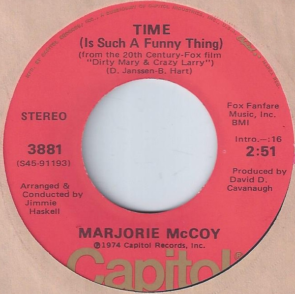 Marjorie McCoy – Time (Is Such A Funny Thing) / Shining All Along (1974,  Vinyl) - Discogs