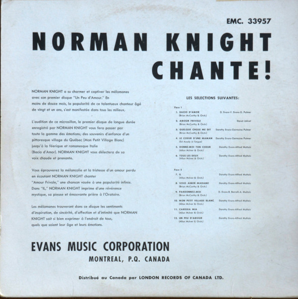last ned album Norman Knight - Norman Knight Chante