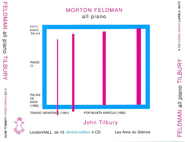 Morton Feldman - John Tilbury – All Piano (1999, CD) - Discogs