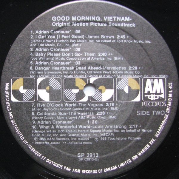 Various - Good Morning, Vietnam (The Original Motion Picture Soundtrack) | A&M Records (SP 3913) - 4