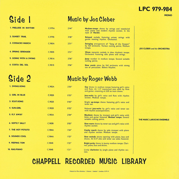 Jos Cleber And His Orchestra / The Marc Laroche Ensemble