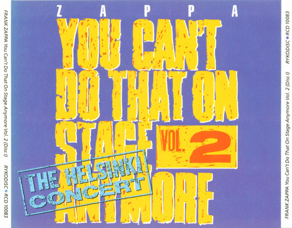 Zappa - You Can't Do That On Stage Anymore Vol. 2 | Releases | Discogs