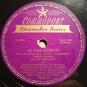 BILLIE HOLIDAY COMMODORE オリジナル As Time Goes By/ Embraceable You