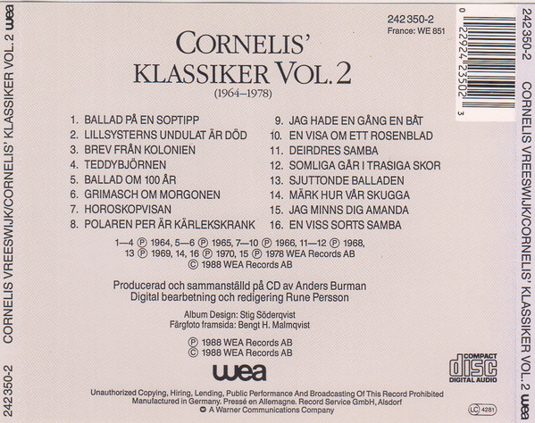 last ned album Cornelis Vreeswijk - Cornelis Klassiker 1964 1978 Vol 2