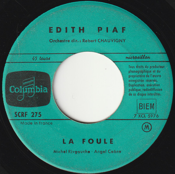 Edith Piaf – La Foule (1958, Vinyl) - Discogs