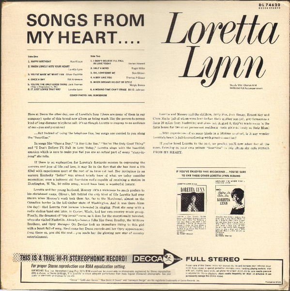 lataa albumi Loretta Lynn - Songs From My Heart