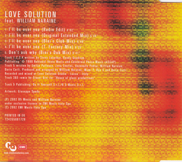 descargar álbum Love Solution Feat William Naraine - Ill Be Over You