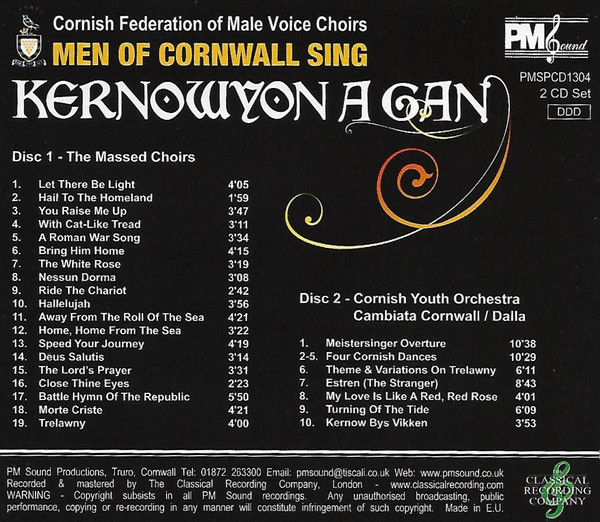 descargar álbum The Cornish Federation Of Male Voice Choirs - Men of Cornwall Sing Kernowyon A Gan