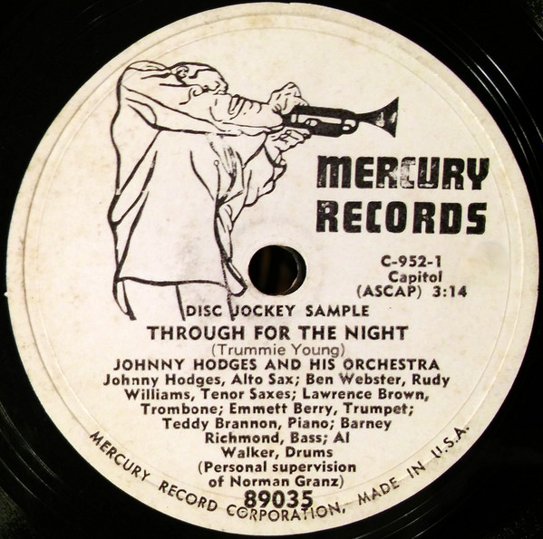 Johnny Hodges And His Orchestra – Through For The Night / Latino 