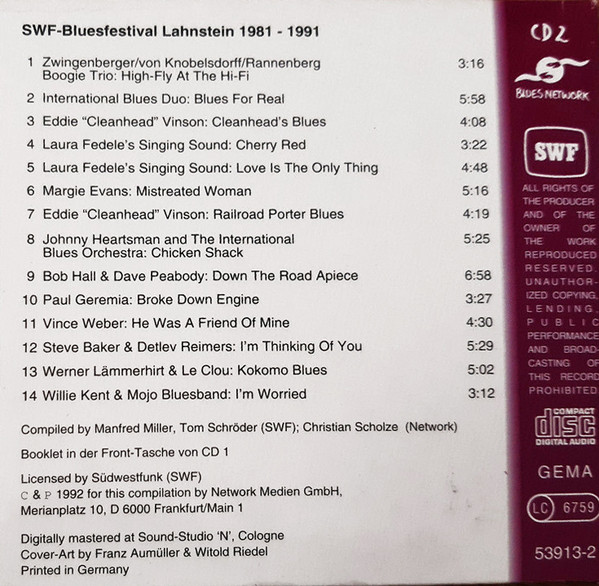 ladda ner album Various - SWF Bluesfestival 1981 1991 CD 2 I Love The Blues They Hurt So Good