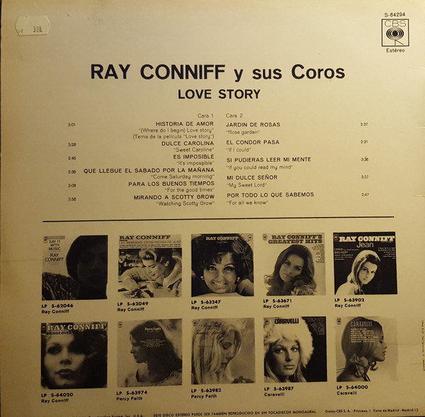 Album herunterladen Ray Conniff Y Sus Coros - Love Story