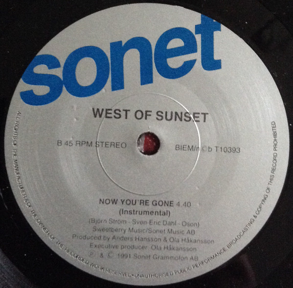 last ned album West Of Sunset - Now Youre Gone