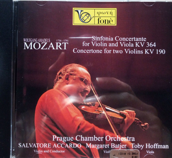 Wolfgang Amadeus Mozart, Salvatore Accardo, Prague Chamber Orchestra, Margaret Batjer, Toby Hoffman - Sinfonia Concertante For Violin And KV 364; Concertone For Two Violins KV 190 | Releases | Discogs