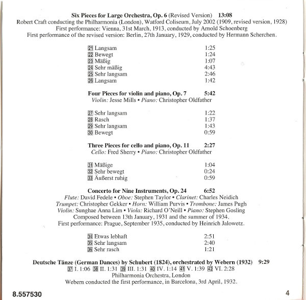 Album herunterladen Webern, Twentieth Century Classics Ensemble, Philharmonia Orchestra, Robert Craft - Symphony Six Pieces Concerto For 9 Instruments