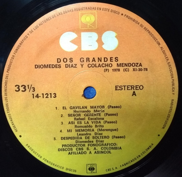 baixar álbum Diomedes Díaz y Nicolas 'Colacho' Mendoza - Dos Grandes