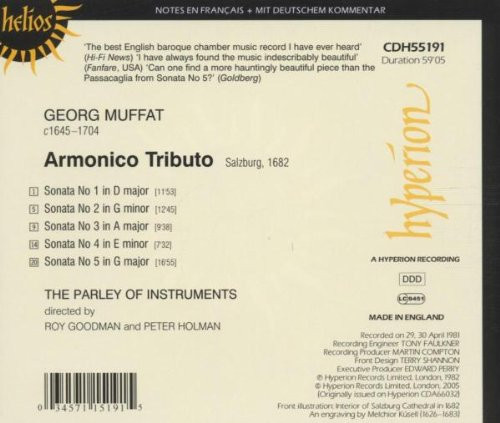 lataa albumi Georg Muffat The Parley Of Instruments, Roy Goodman And Peter Holman - Armonico Tributo Salzburg 1682