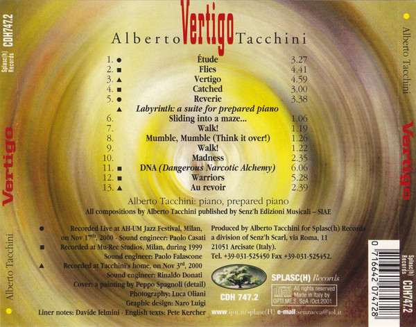 descargar álbum Alberto Tacchini - Vertigo