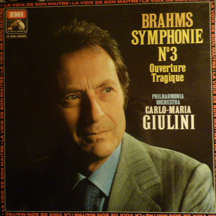 ladda ner album Brahms, CarloMaria Giulini, Philharmonia Orchestra - Symphonie N3 Ouverture Tragique