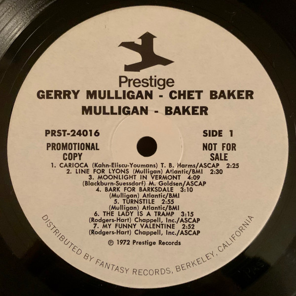 Gerry Mulligan & Chet Baker – Mulligan / Baker (1979, Gatefold 