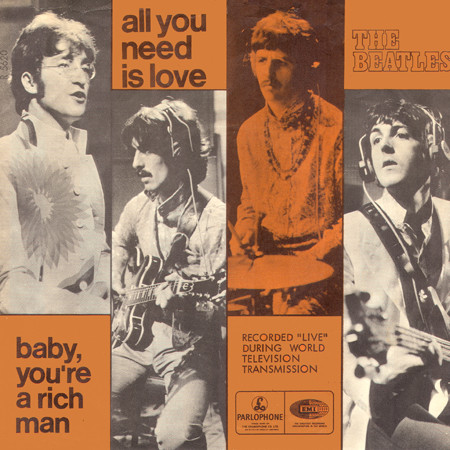 2.5cm/25mm Knopf-Abzeichen All You Need Is Love Neuheit Süß Beatles 