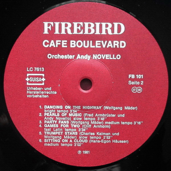 lataa albumi Orchester Andy Novello - Cafe Boulevard