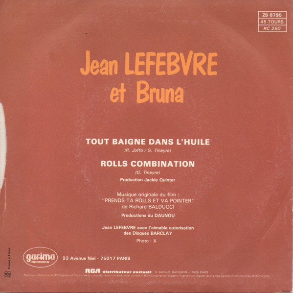 lataa albumi Jean Lefebvre Et Bruna - Tout Baigne Dans LHuile