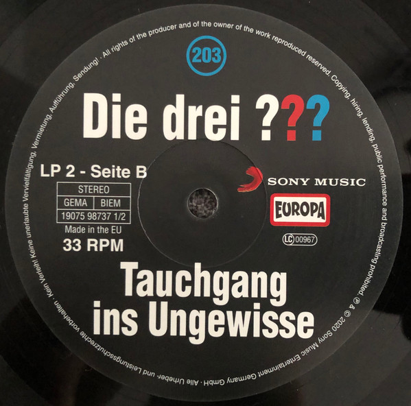 baixar álbum Kari Erlhoff - Die Drei 203 Tauchgang Ins Ungewisse