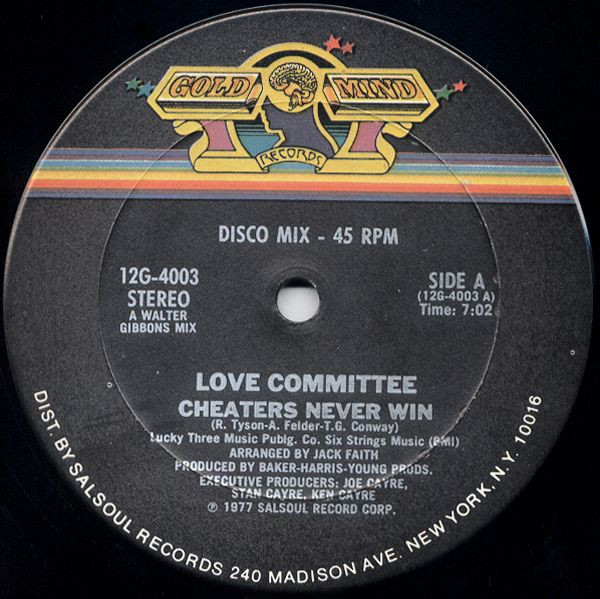 Love Committee – Cheaters Never Win (1977, Vinyl) - Discogs