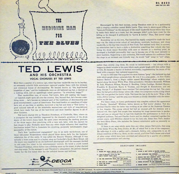 descargar álbum Ted Lewis And His Orchestra - The Medicine Man For The Blues