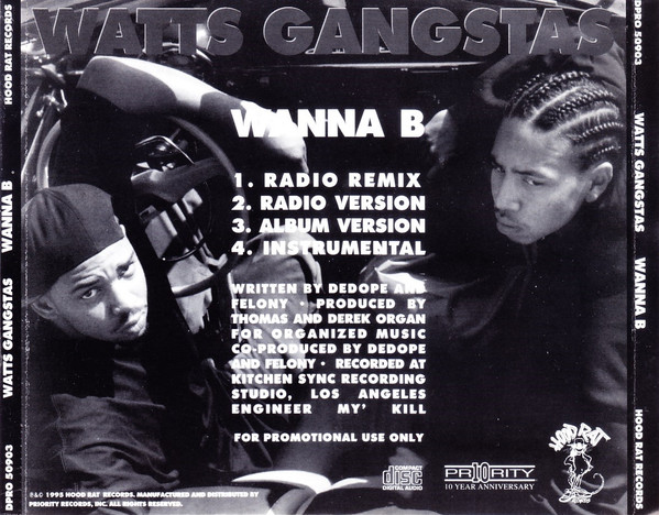 Watts Gangstas – Wanna B (1995, Cassette) - Discogs