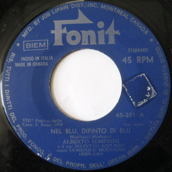 Domenico Modugno – Nel Blu, Dipinto Di Blu (1958, Blue, Vinyl