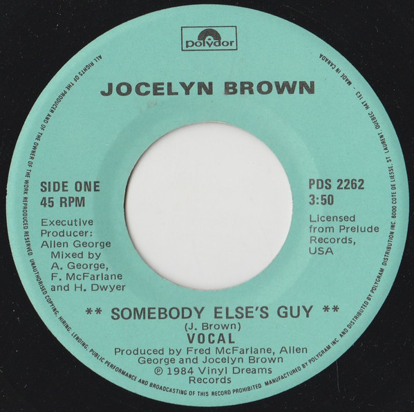 Jocelyn Brown – Somebody Else's Guy (1984, Vinyl) - Discogs