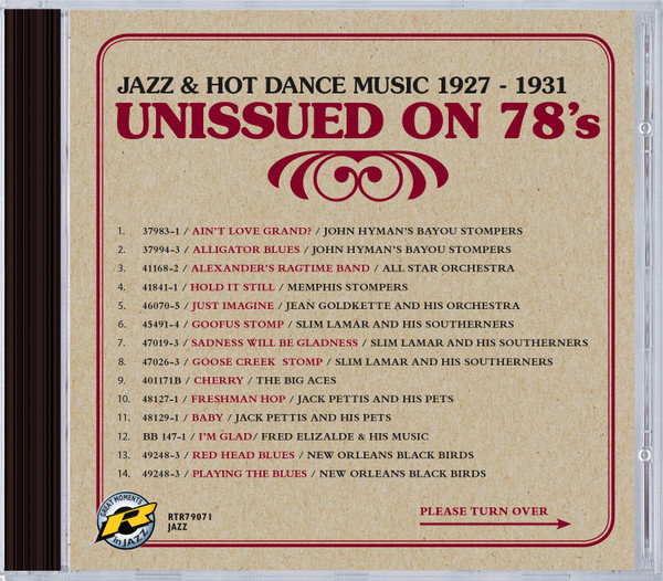 lataa albumi Various - Unissued On 78s Jazz Hot Dance Music 1927 1931
