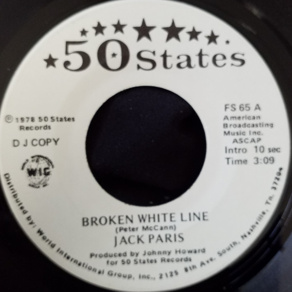 last ned album Jack Paris - Broken White Line Broken White Line