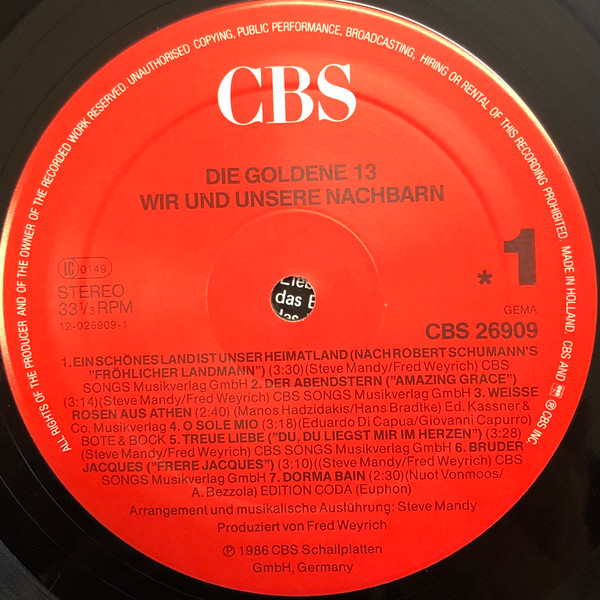télécharger l'album Download Die Goldene 13 Der Junge Chor - Wir Und Unsere Nachbarn album