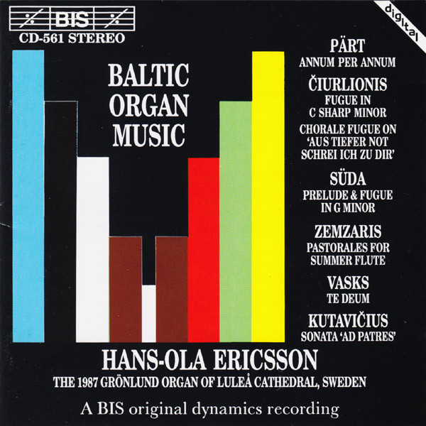 HANS-OLA ERICSSON - BALTIC ORGAN MUSIC CD / Arvo Part
