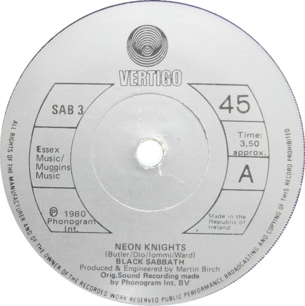 Black Sabbath – Neon Knights (1980, Vinyl) - Discogs