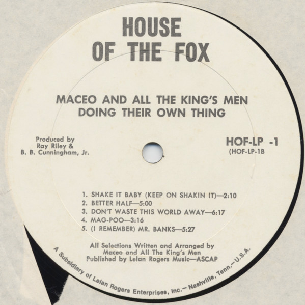 Maceo And All The King's Men – Doing Their Own Thing (1970, Vinyl 