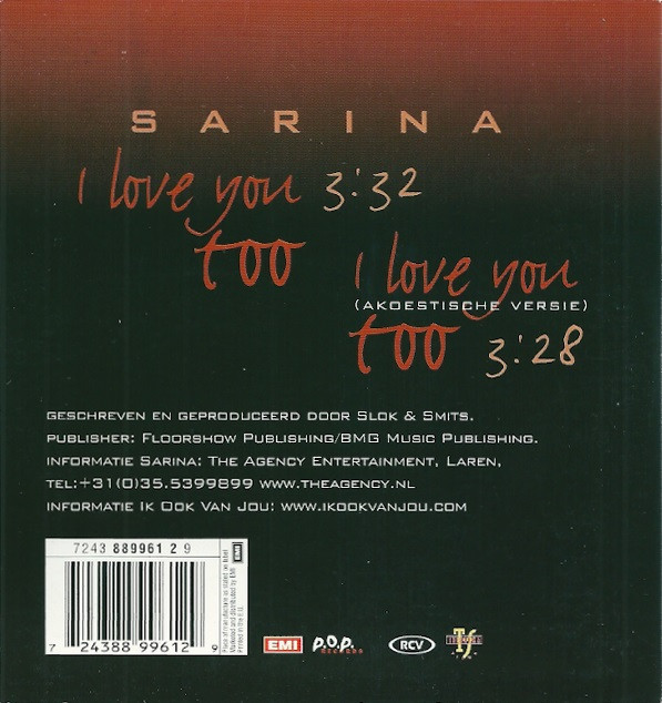 ladda ner album Sarina - I Love You Too