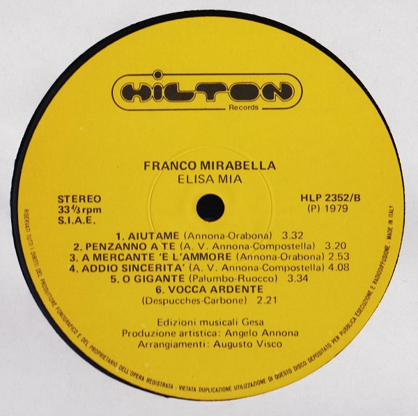 Album herunterladen Franco Mirabella - Elisa Mia