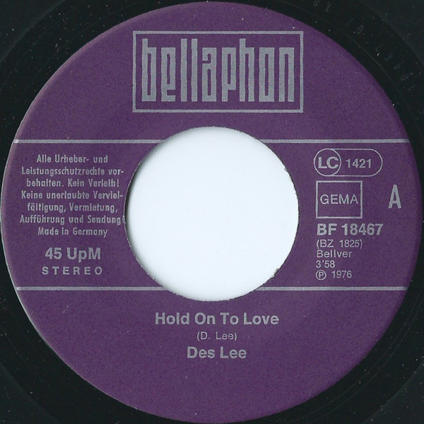 descargar álbum Des Lee - Hold On To Love Angel Of Love