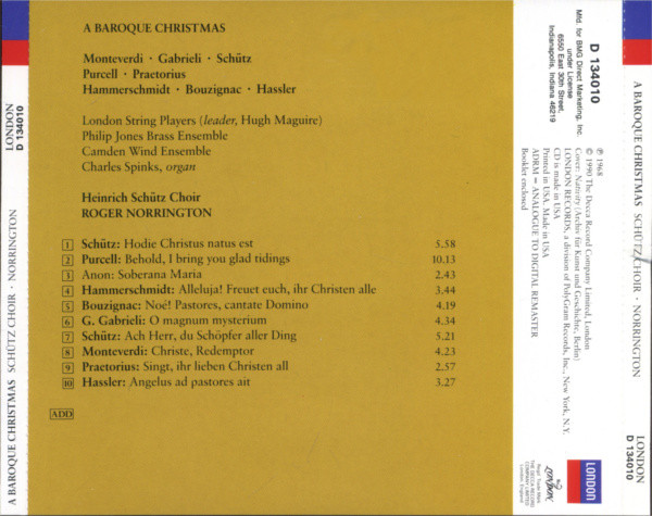 last ned album Heinrich Schütz Choir, Roger Norrington - A Baroque Christmas