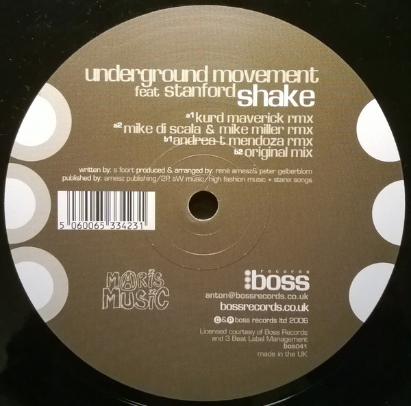 Underground Movement Feat Stanford – Shake (2006, Vinyl) - Discogs